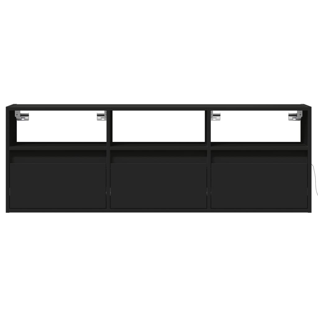 vidaXL Dulap TV de perete cu lumini LED negru 130x31x45 cm vidaXL Dulap TV de perete cu lumini LED negru 130x31x45 cm