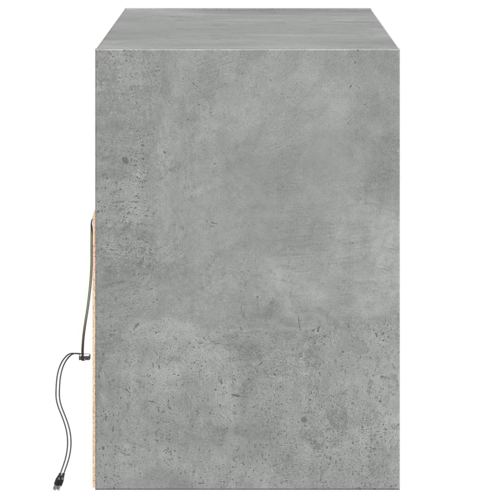 vidaXL Comodă TV de perete cu lumini LED, gri beton, 130x31x45 cm vidaXL Comodă TV de perete cu lumini LED, gri beton, 130x31x45 cm