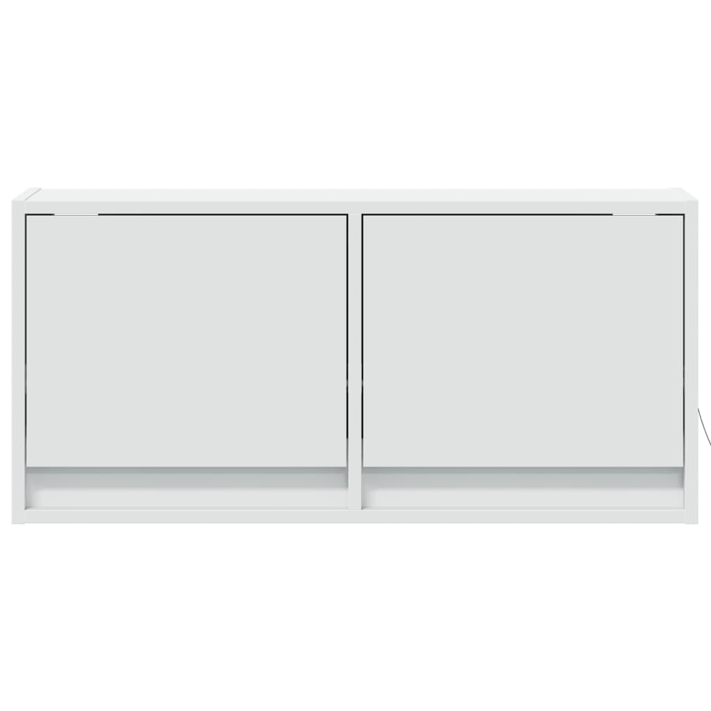 vidaXL Comodă TV de perete cu lumini LED, alb, 80x31x38 cm vidaXL Comodă TV de perete cu lumini LED, alb, 80x31x38 cm