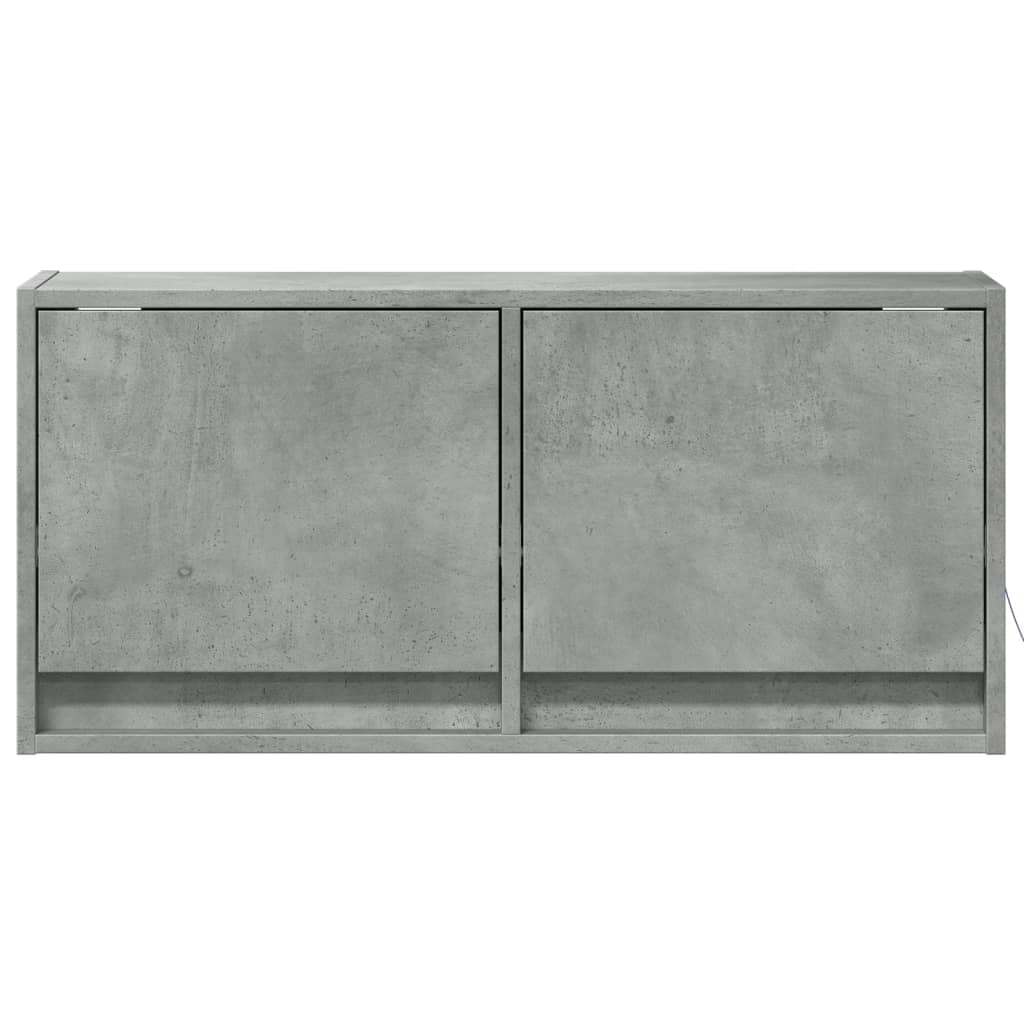 vidaXL Comodă TV de perete cu lumini LED, gri beton, 80x31x38 cm vidaXL Comodă TV de perete cu lumini LED, gri beton, 80x31x38 cm