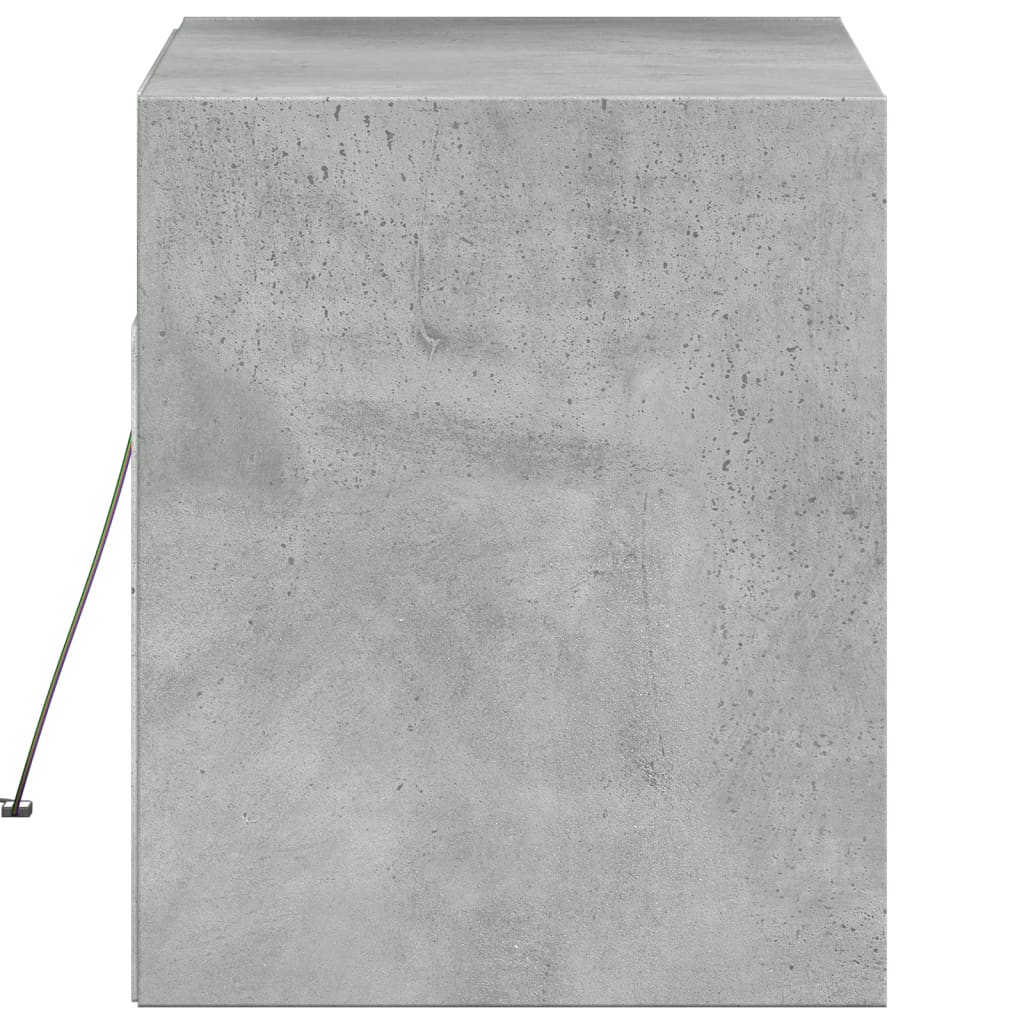 vidaXL Comodă TV de perete cu lumini LED, gri beton, 80x31x38 cm vidaXL Comodă TV de perete cu lumini LED, gri beton, 80x31x38 cm