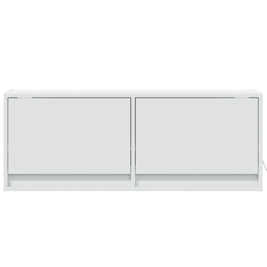 vidaXL Comodă TV de perete cu lumini LED, alb, 100x31x38 cm vidaXL Comodă TV de perete cu lumini LED, alb, 100x31x38 cm