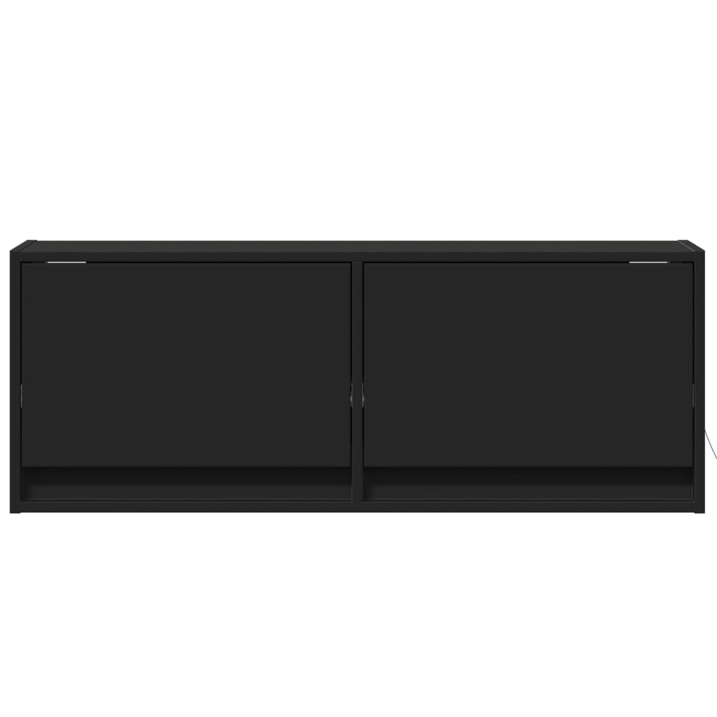 vidaXL Comodă TV de perete cu lumini LED, negru, 100x31x38 cm vidaXL Comodă TV de perete cu lumini LED, negru, 100x31x38 cm