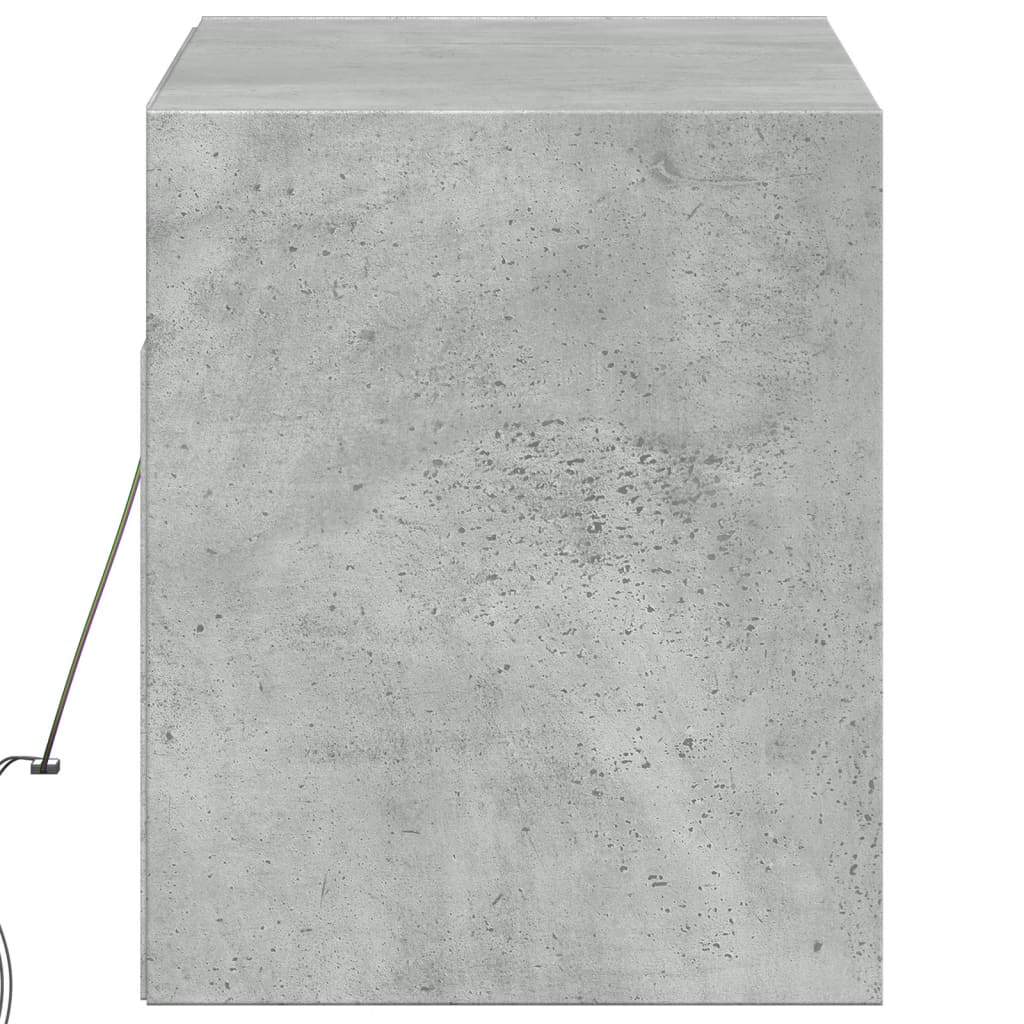vidaXL Comodă TV de perete cu lumini LED, gri beton, 100x31x38 cm vidaXL Comodă TV de perete cu lumini LED, gri beton, 100x31x38 cm