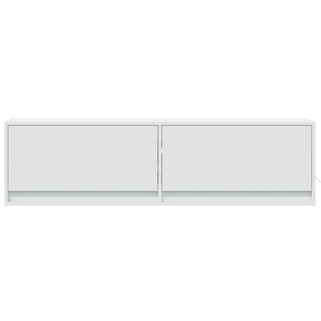 vidaXL Dulap TV de perete cu lumini LED, alb, 140x31x38 cm vidaXL Dulap TV de perete cu lumini LED, alb, 140x31x38 cm
