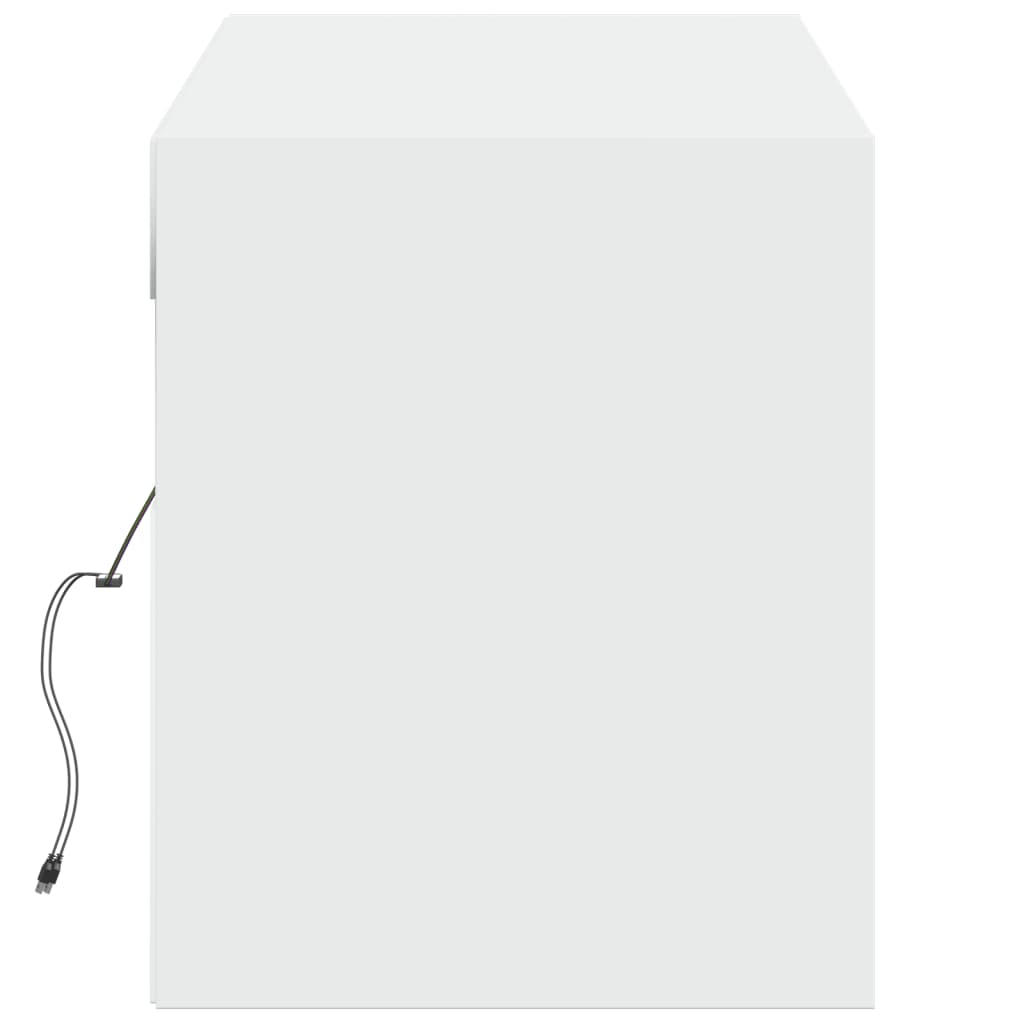 vidaXL Dulap TV de perete cu lumini LED, alb, 140x31x38 cm vidaXL Dulap TV de perete cu lumini LED, alb, 140x31x38 cm
