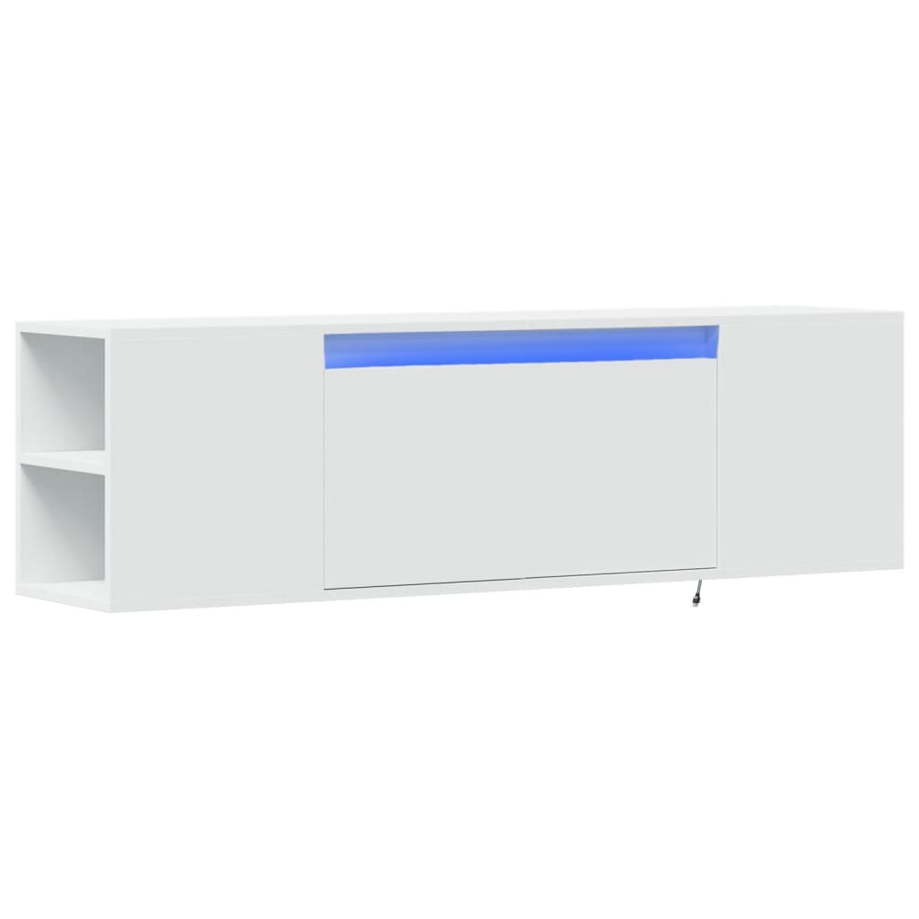 vidaXL Dulap TV de perete cu lumini LED, alb, 135x31x39,5 cm vidaXL Dulap TV de perete cu lumini LED, alb, 135x31x39,5 cm