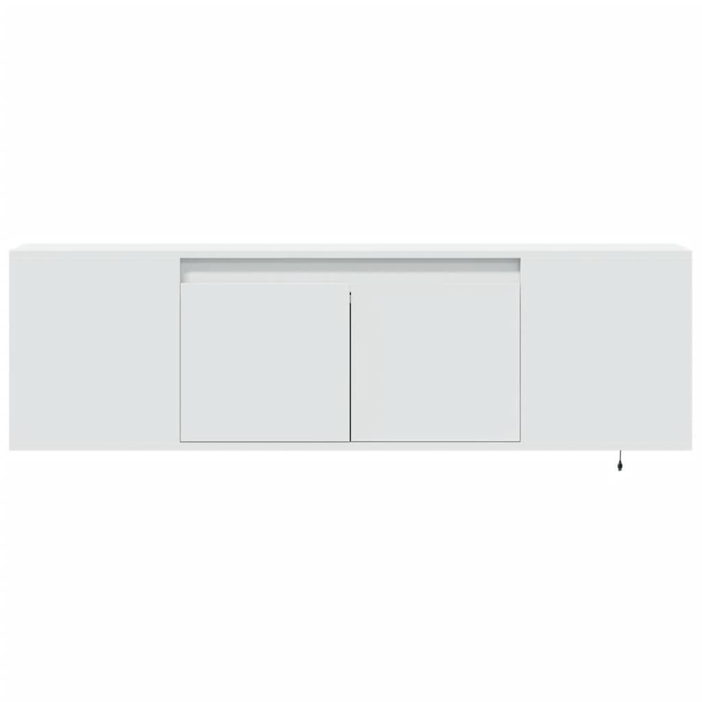 vidaXL Dulap TV de perete cu lumini LED, alb, 135x31x39,5 cm vidaXL Dulap TV de perete cu lumini LED, alb, 135x31x39,5 cm