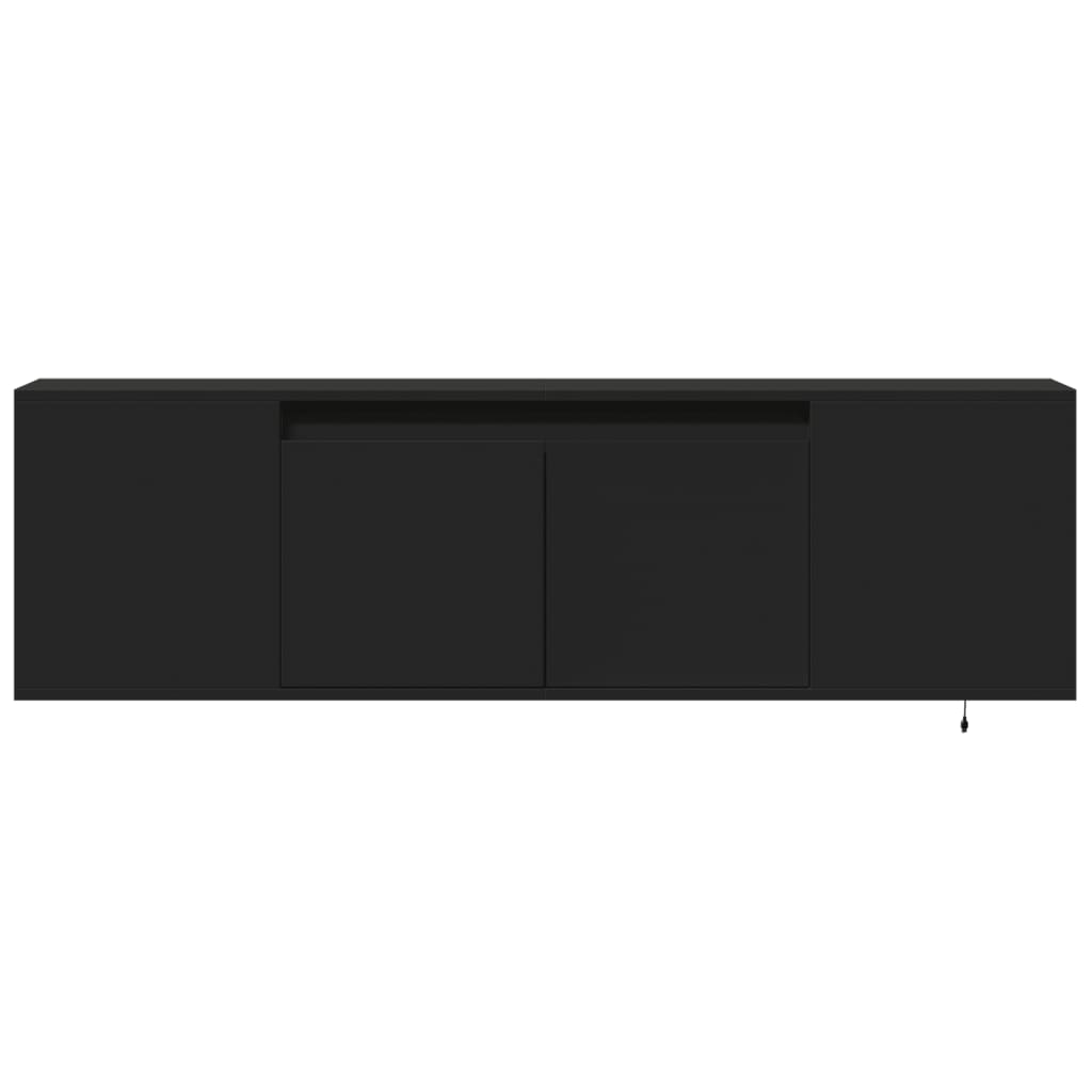 vidaXL Dulap TV de perete cu lumini LED, negru, 135x31x39,5 cm vidaXL Dulap TV de perete cu lumini LED, negru, 135x31x39,5 cm