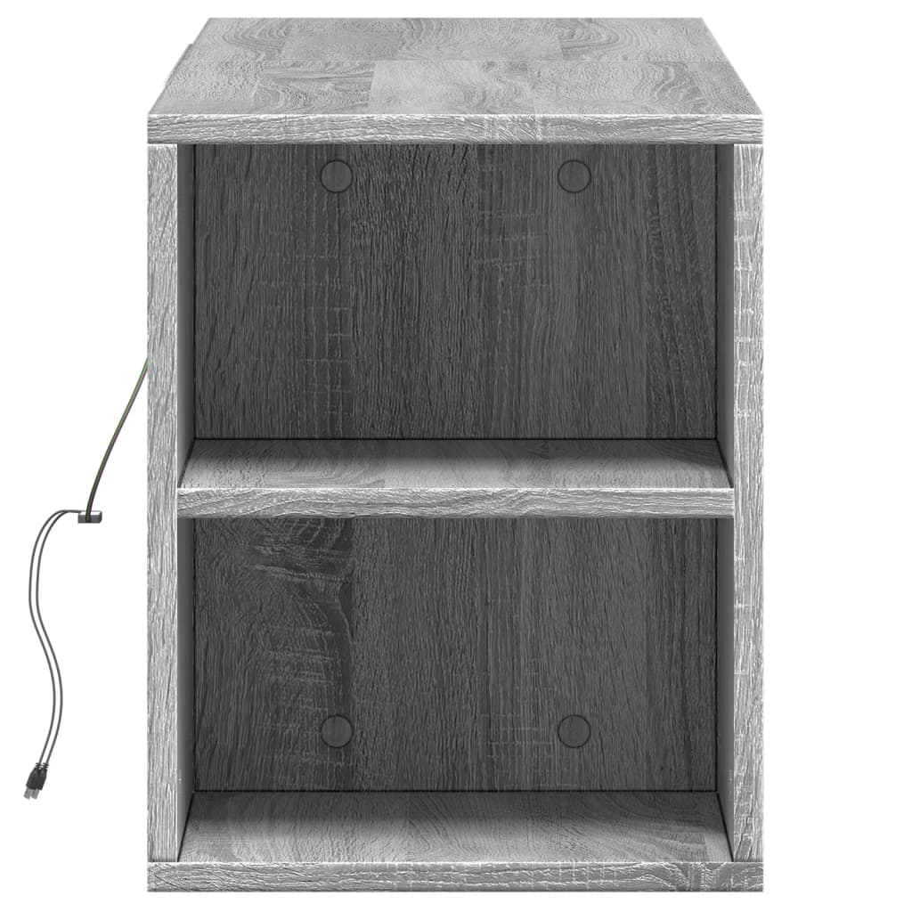 vidaXL Comodă TV de perete cu lumini LED, gri sonoma, 135x31x39,5 cm vidaXL Comodă TV de perete cu lumini LED, gri sonoma, 135x31x39,5 cm