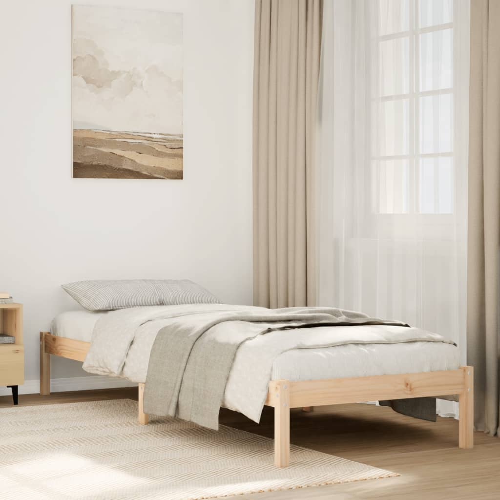 vidaXL Cadru de pat foarte lung fără saltea, 90x210 cm, lemn masiv pin vidaXL Cadru de pat foarte lung fără saltea, 90x210 cm, lemn masiv pin