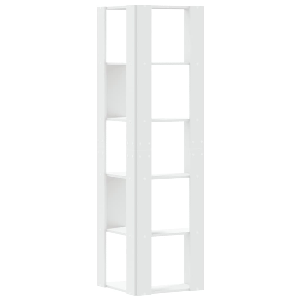 vidaXL Bibliotecă 5 niveluri alb 50x50x179cm lemn prelucrat vidaXL Bibliotecă 5 niveluri alb 50x50x179cm lemn prelucrat