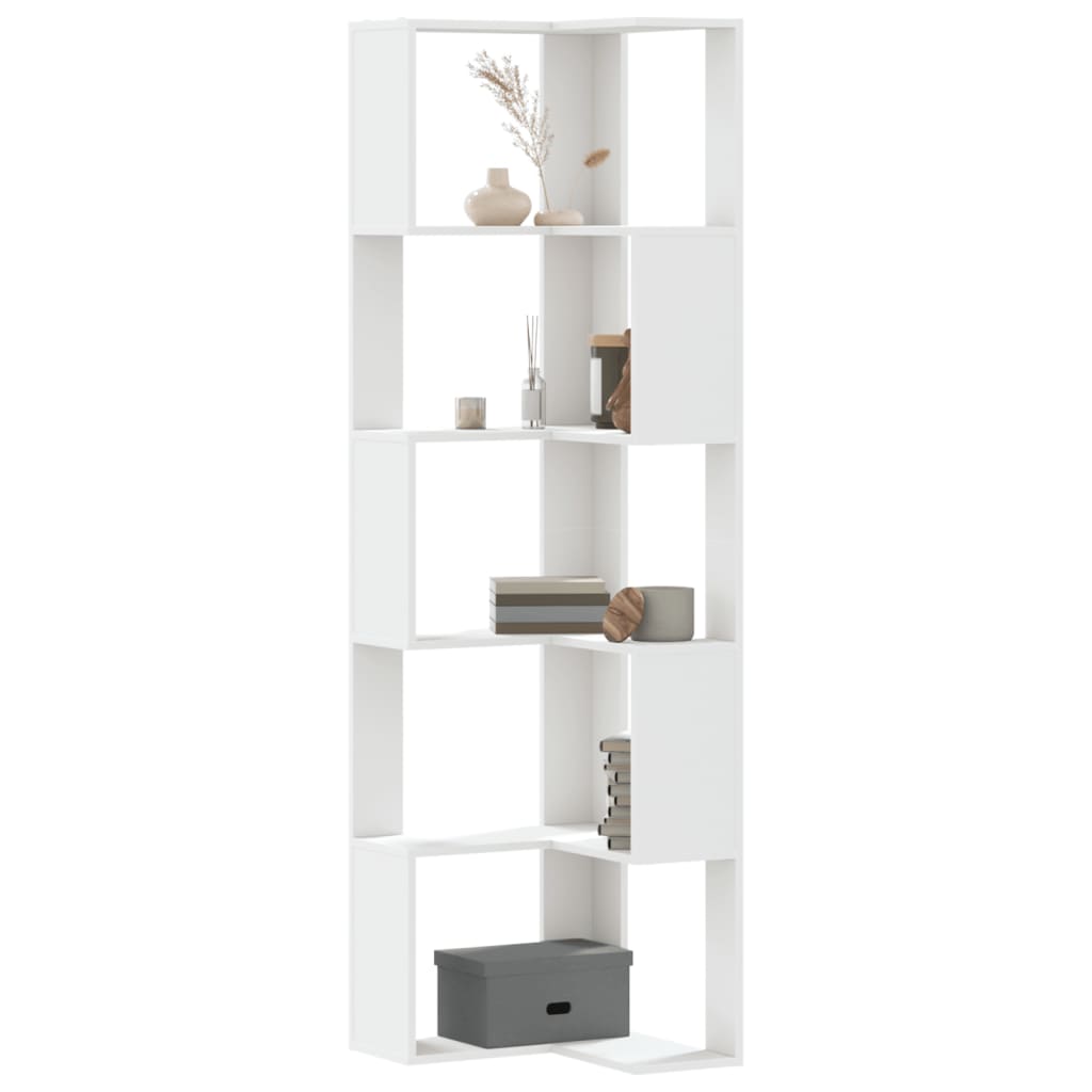 vidaXL Bibliotecă 5 niveluri alb 50x50x179cm lemn prelucrat vidaXL Bibliotecă 5 niveluri alb 50x50x179cm lemn prelucrat