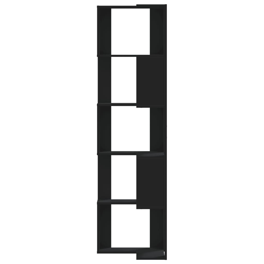 vidaXL Bibliotecă 5 niveluri negru 50x50x179cm lemn prelucrat vidaXL Bibliotecă 5 niveluri negru 50x50x179cm lemn prelucrat