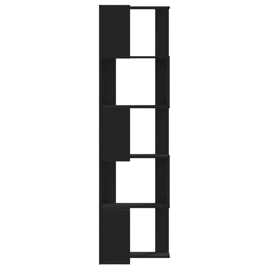 vidaXL Bibliotecă 5 niveluri negru 50x50x179cm lemn prelucrat vidaXL Bibliotecă 5 niveluri negru 50x50x179cm lemn prelucrat