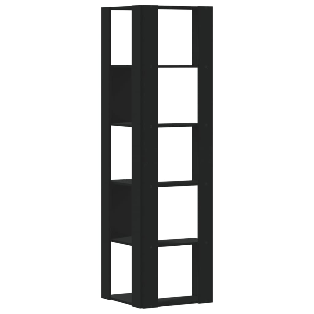 vidaXL Bibliotecă 5 niveluri negru 50x50x179cm lemn prelucrat vidaXL Bibliotecă 5 niveluri negru 50x50x179cm lemn prelucrat