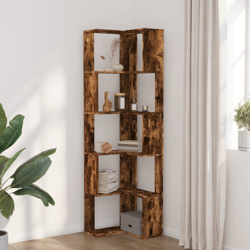 vidaXL Bibliotecă 5 niveluri stejar fumuriu 50x50x179cm lemn prelucrat vidaXL Bibliotecă 5 niveluri stejar fumuriu 50x50x179cm lemn prelucrat