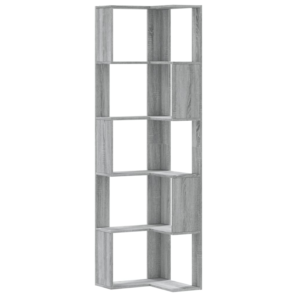 vidaXL Bibliotecă cu 5 niveluri gri sonoma 50x50x179 cm lemn prelucrat vidaXL Bibliotecă cu 5 niveluri gri sonoma 50x50x179 cm lemn prelucrat