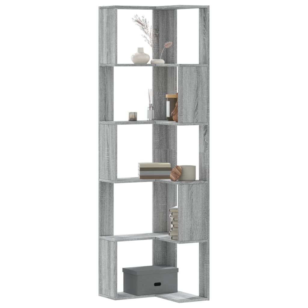 vidaXL Bibliotecă cu 5 niveluri gri sonoma 50x50x179 cm lemn prelucrat vidaXL Bibliotecă cu 5 niveluri gri sonoma 50x50x179 cm lemn prelucrat