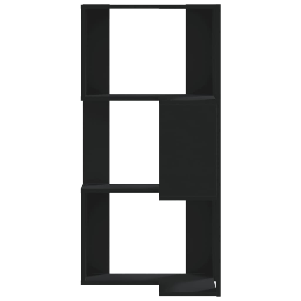 vidaXL Bibliotecă 3 niveluri negru 50x50x102 cm lemn prelucrat