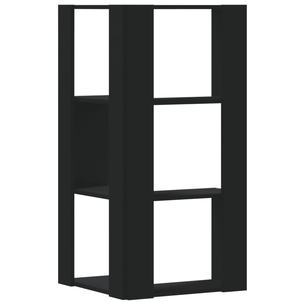 vidaXL Bibliotecă 3 niveluri negru 50x50x102 cm lemn prelucrat