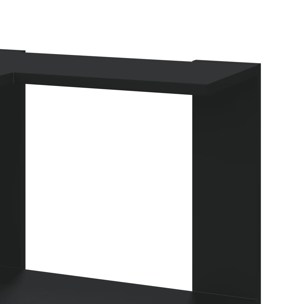 vidaXL Bibliotecă 3 niveluri negru 50x50x102 cm lemn prelucrat