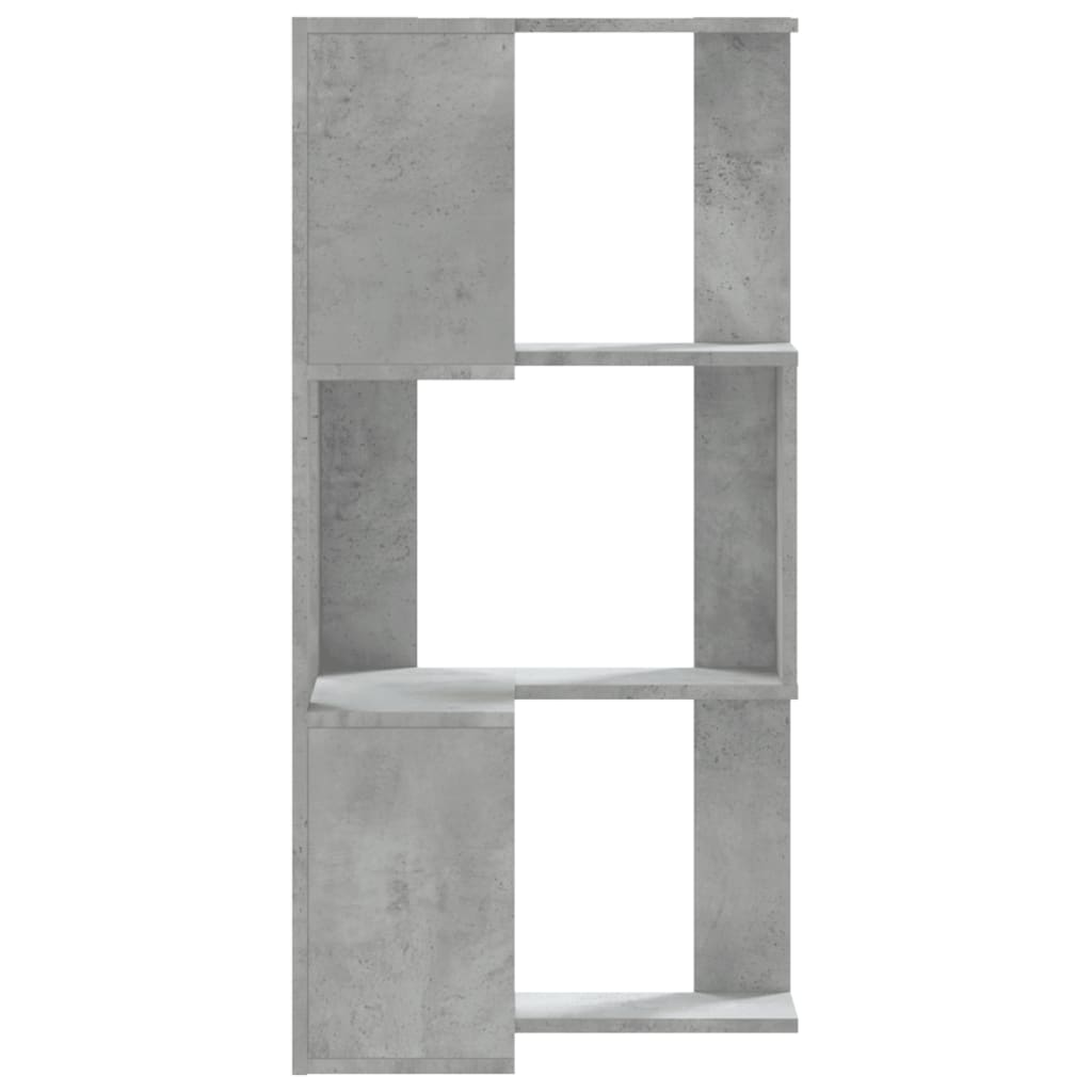 vidaXL Bibliotecă 3 niveluri gri beton 50x50x102 cm lemn prelucrat