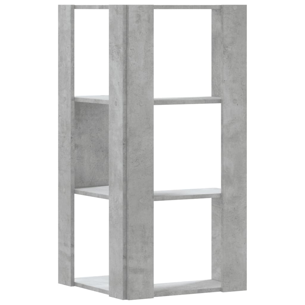 vidaXL Bibliotecă 3 niveluri gri beton 50x50x102 cm lemn prelucrat
