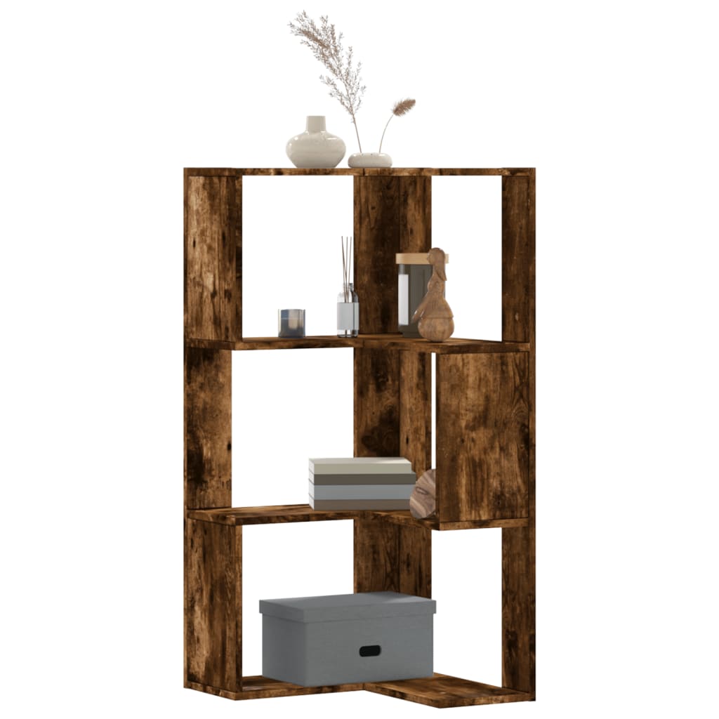 vidaXL Bibliotecă 3 niveluri stejar fumuriu 50x50x102cm lemn prelucrat vidaXL Bibliotecă 3 niveluri stejar fumuriu 50x50x102cm lemn prelucrat