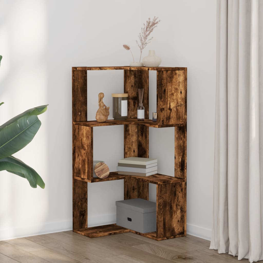 vidaXL Bibliotecă 3 niveluri stejar fumuriu 50x50x102cm lemn prelucrat vidaXL Bibliotecă 3 niveluri stejar fumuriu 50x50x102cm lemn prelucrat