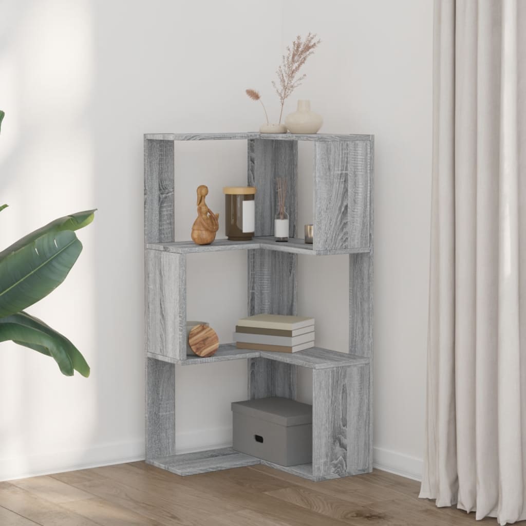 vidaXL Bibliotecă cu 3 niveluri gri sonoma 50x50x102 cm lemn prelucrat vidaXL Bibliotecă cu 3 niveluri gri sonoma 50x50x102 cm lemn prelucrat