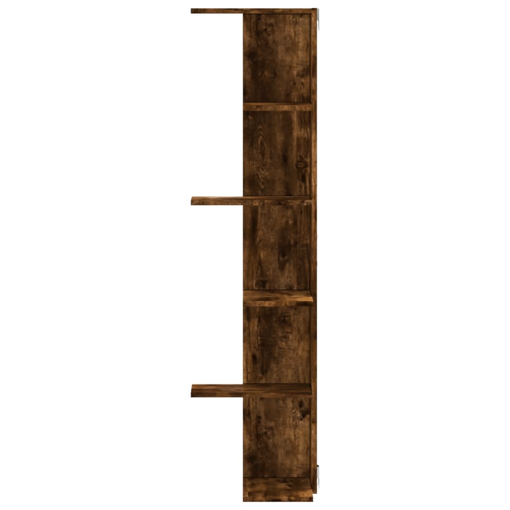 vidaXL Raft colț perete stejar fumuriu 36,5x36,5x140cm lemn prelucrat vidaXL Raft colț perete stejar fumuriu 36,5x36,5x140cm lemn prelucrat