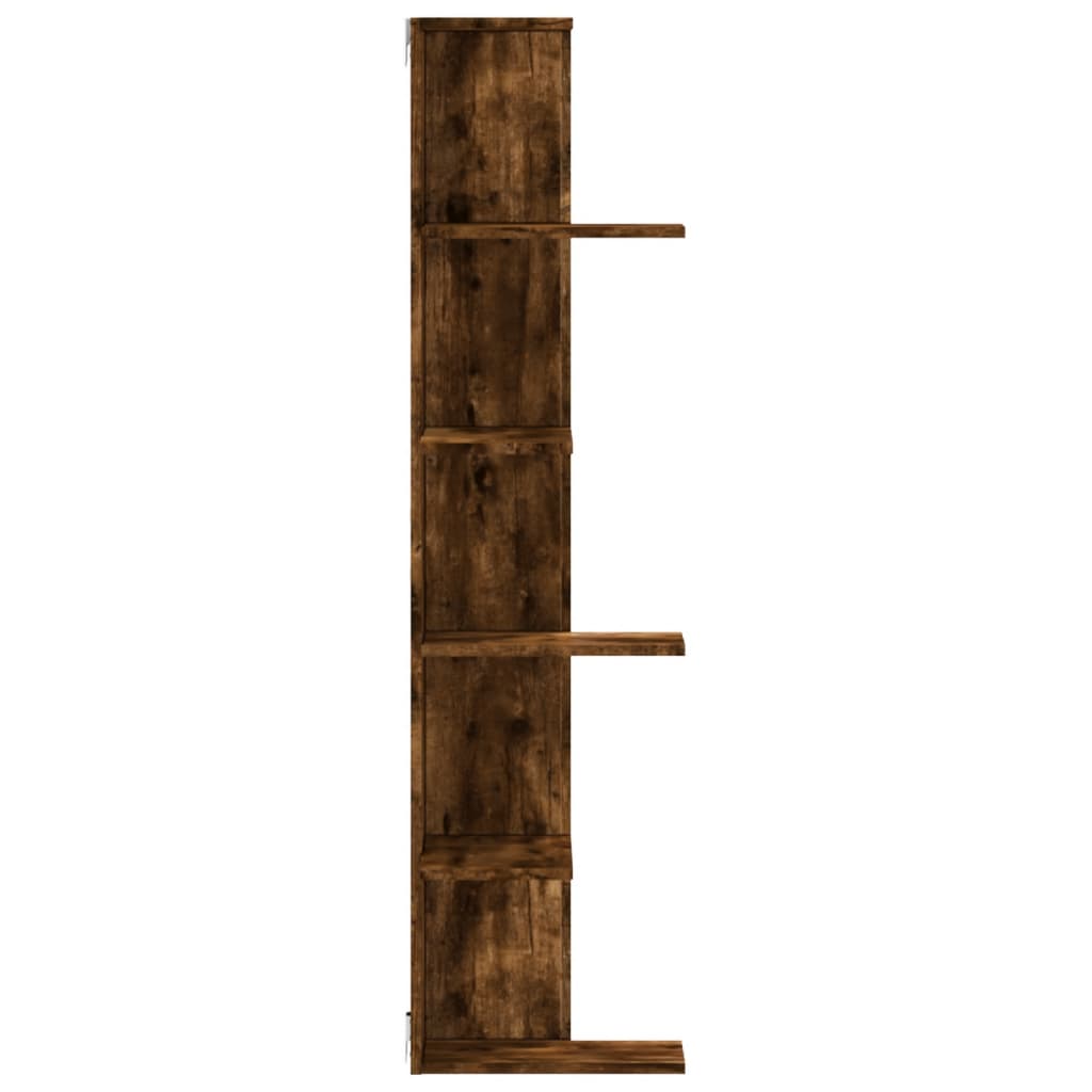 vidaXL Raft colț perete stejar fumuriu 36,5x36,5x140cm lemn prelucrat vidaXL Raft colț perete stejar fumuriu 36,5x36,5x140cm lemn prelucrat