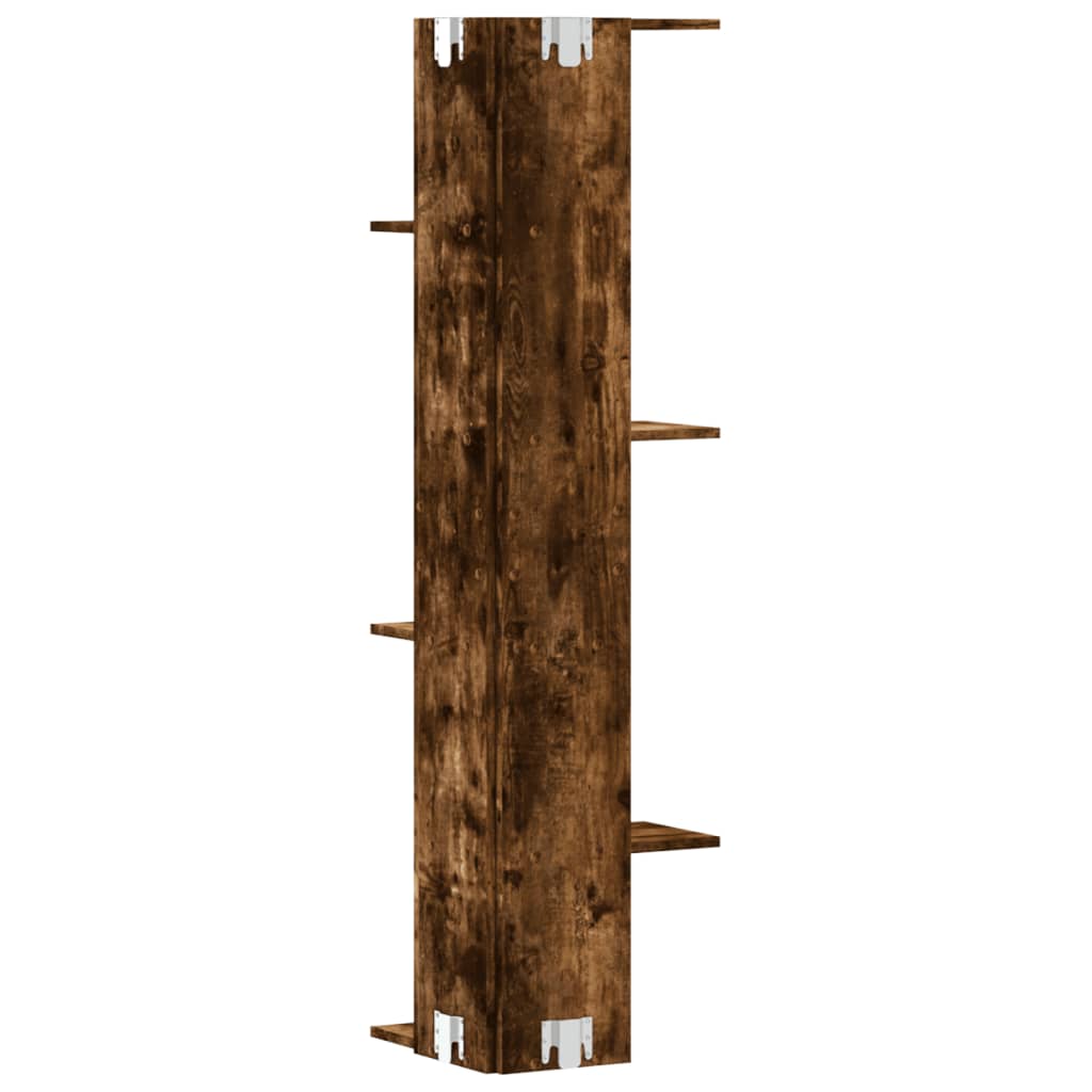 vidaXL Raft colț perete stejar fumuriu 36,5x36,5x140cm lemn prelucrat vidaXL Raft colț perete stejar fumuriu 36,5x36,5x140cm lemn prelucrat