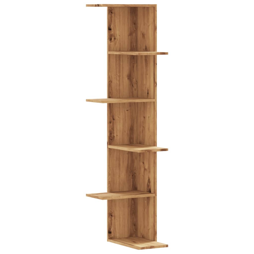 vidaXL Raft colț perete stejar artizanal 36,5x36,5x140cm lemn compozit vidaXL Raft colț perete stejar artizanal 36,5x36,5x140cm lemn compozit