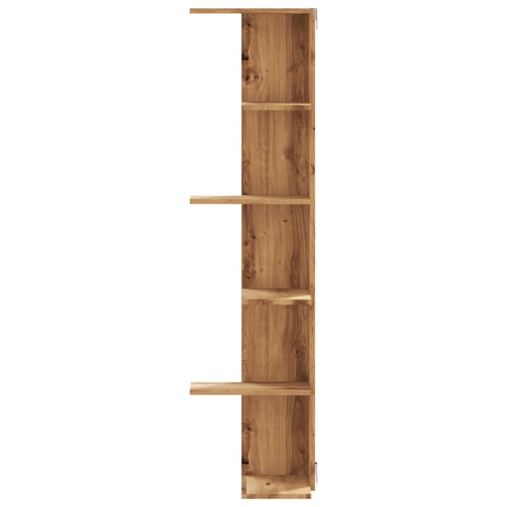 vidaXL Raft colț perete stejar artizanal 36,5x36,5x140cm lemn compozit vidaXL Raft colț perete stejar artizanal 36,5x36,5x140cm lemn compozit