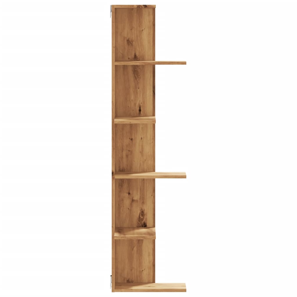 vidaXL Raft colț perete stejar artizanal 36,5x36,5x140cm lemn compozit vidaXL Raft colț perete stejar artizanal 36,5x36,5x140cm lemn compozit