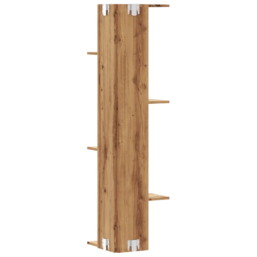 vidaXL Raft colț perete stejar artizanal 36,5x36,5x140cm lemn compozit vidaXL Raft colț perete stejar artizanal 36,5x36,5x140cm lemn compozit