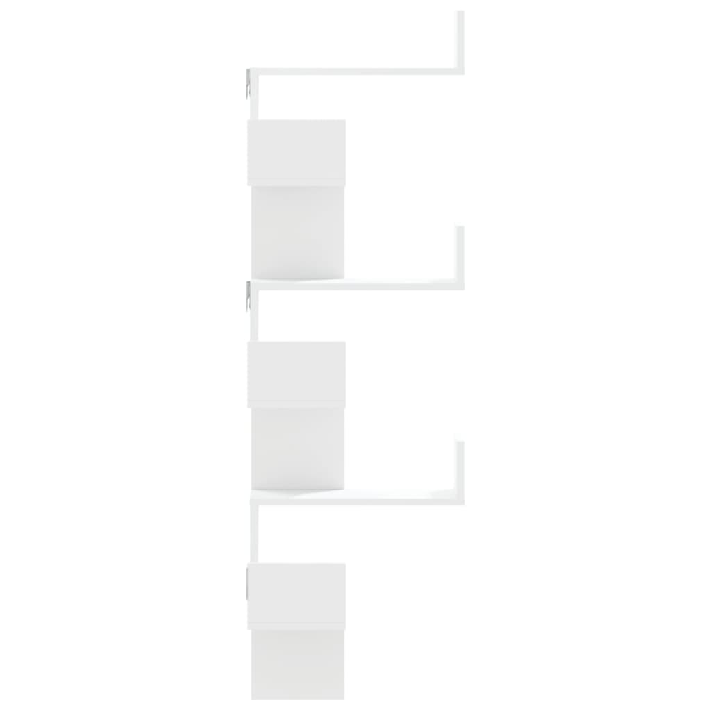 vidaXL Raft colțar perete alb 45x45x147 cm lemn prelucrat