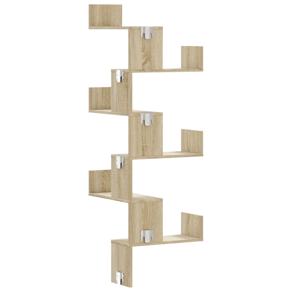 vidaXL Raft colțar perete stejar sonoma 45x45x147 cm lemn prelucrat vidaXL Raft colțar perete stejar sonoma 45x45x147 cm lemn prelucrat