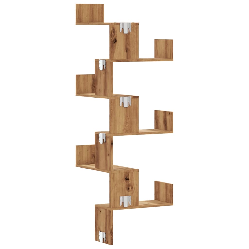 vidaXL Raft colțar perete stejar artizanal 45x45x147 cm lemn prelucrat