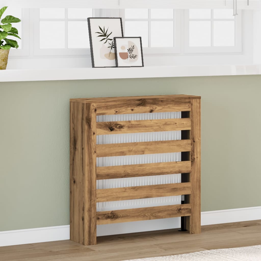 vidaXL Mască pentru calorifer stejar artizanal 78x20x82 cm lemn vidaXL Mască pentru calorifer stejar artizanal 78x20x82 cm lemn