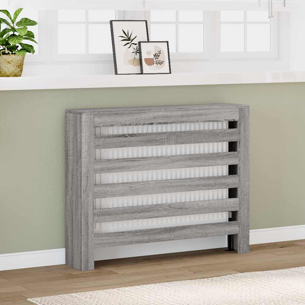 vidaXL Mască pentru calorifer gri sonoma 104x20x82 cm lemn prelucrat vidaXL Mască pentru calorifer gri sonoma 104x20x82 cm lemn prelucrat