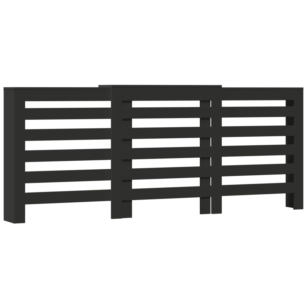vidaXL Mască pentru calorifer, negru, 205x21,5x83,5 cm, lemn prelucrat vidaXL Mască pentru calorifer, negru, 205x21,5x83,5 cm, lemn prelucrat