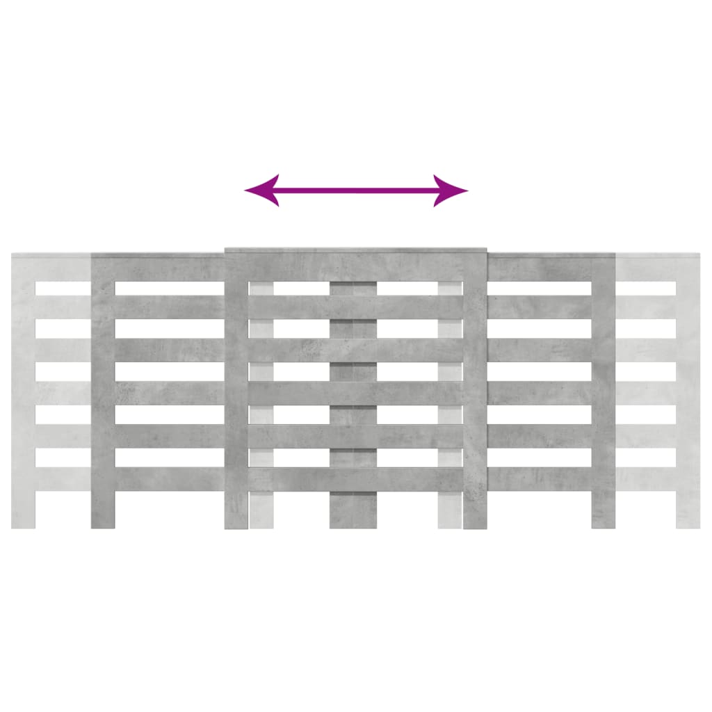 vidaXL Mască pentru calorifer gri beton 205x21,5x83,5cm lemn prelucrat
