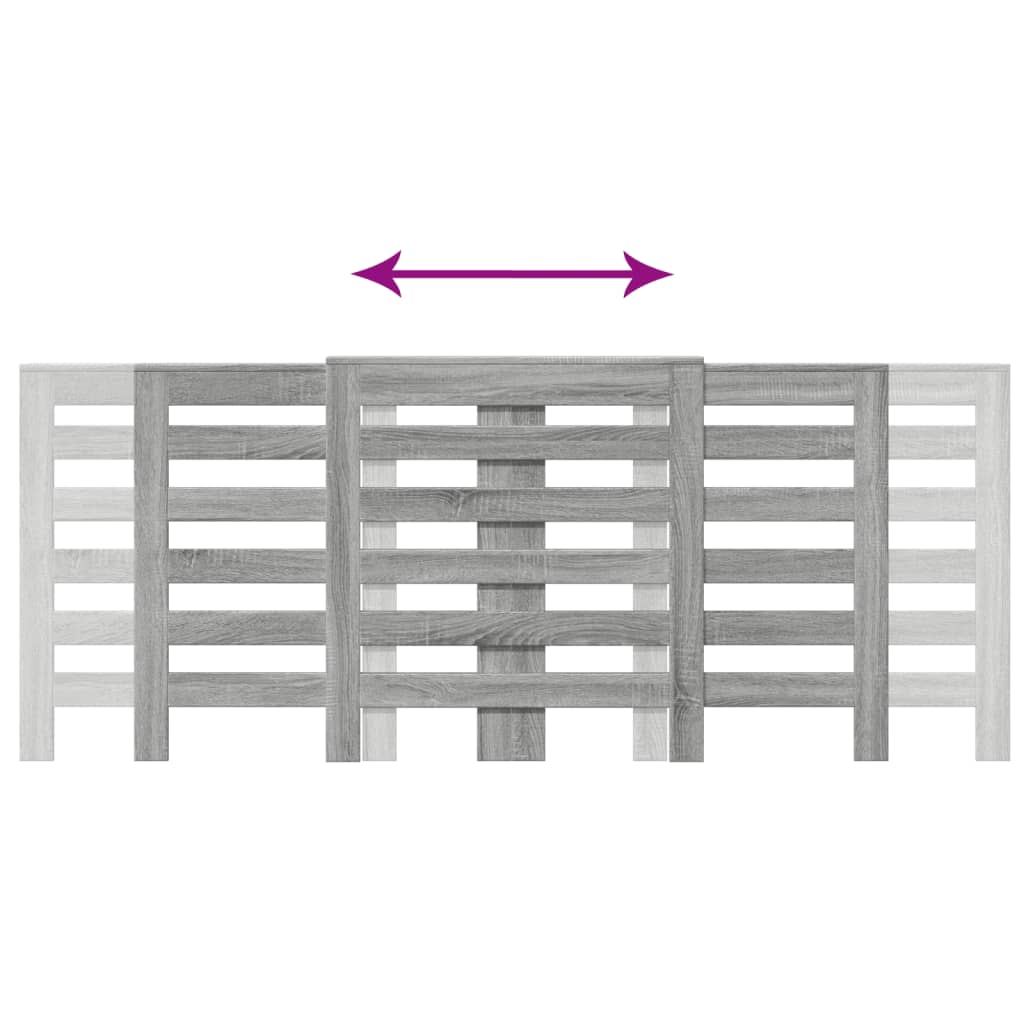 vidaXL Mască pentru calorifer sonoma gri 205x21,5x83,5 cm lemn vidaXL Mască pentru calorifer sonoma gri 205x21,5x83,5 cm lemn