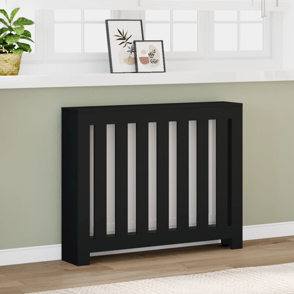 vidaXL Mască pentru calorifer, negru, 104x20x82 cm, lemn prelucrat vidaXL Mască pentru calorifer, negru, 104x20x82 cm, lemn prelucrat