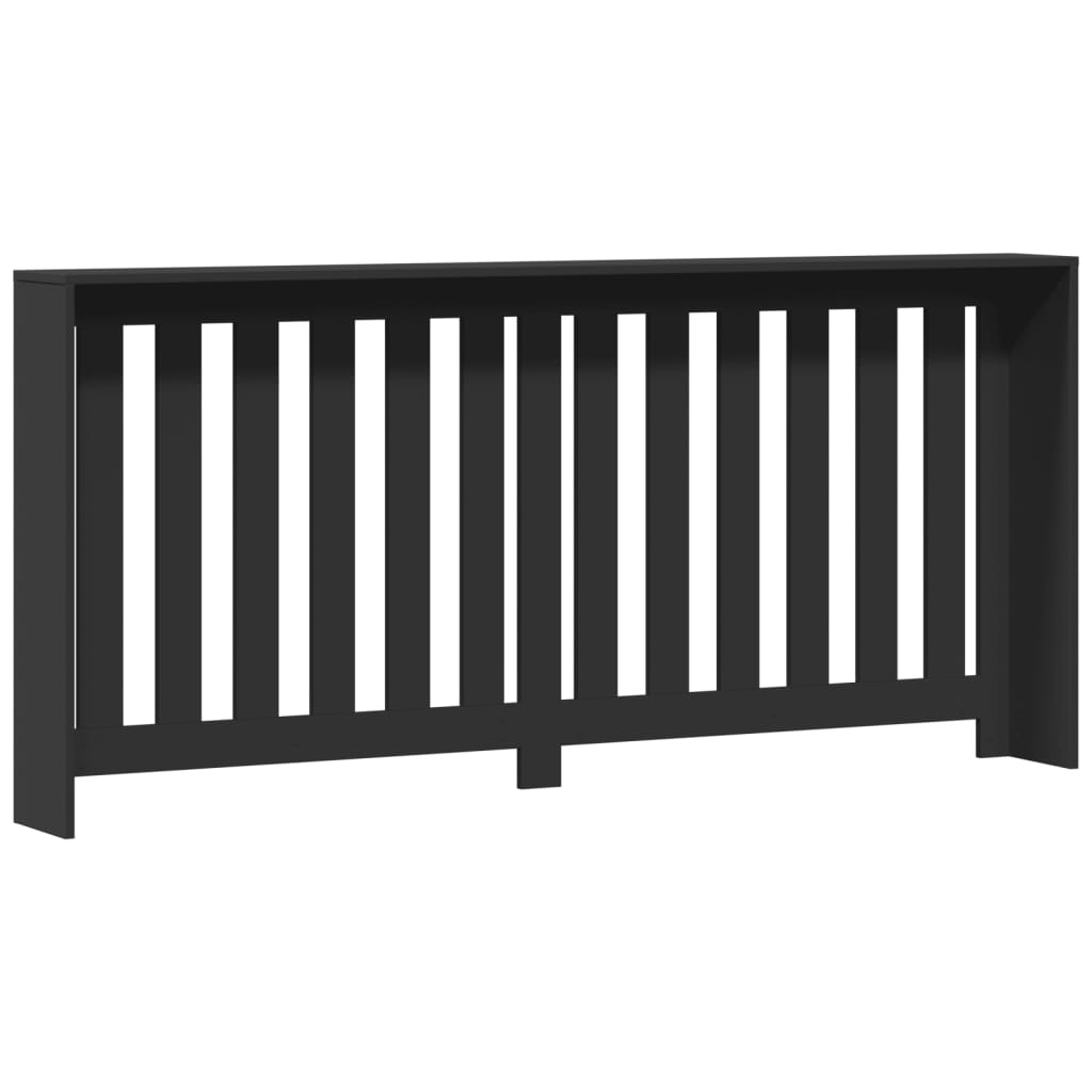 vidaXL Mască pentru calorifer, negru, 175x20x82 cm, lemn prelucrat vidaXL Mască pentru calorifer, negru, 175x20x82 cm, lemn prelucrat