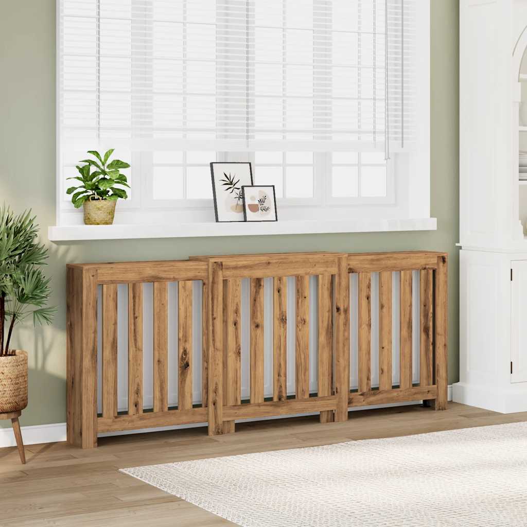 vidaXL Mască pentru calorifer stejar artizanal 205x21,5x83,5 cm lemn vidaXL Mască pentru calorifer stejar artizanal 205x21,5x83,5 cm lemn