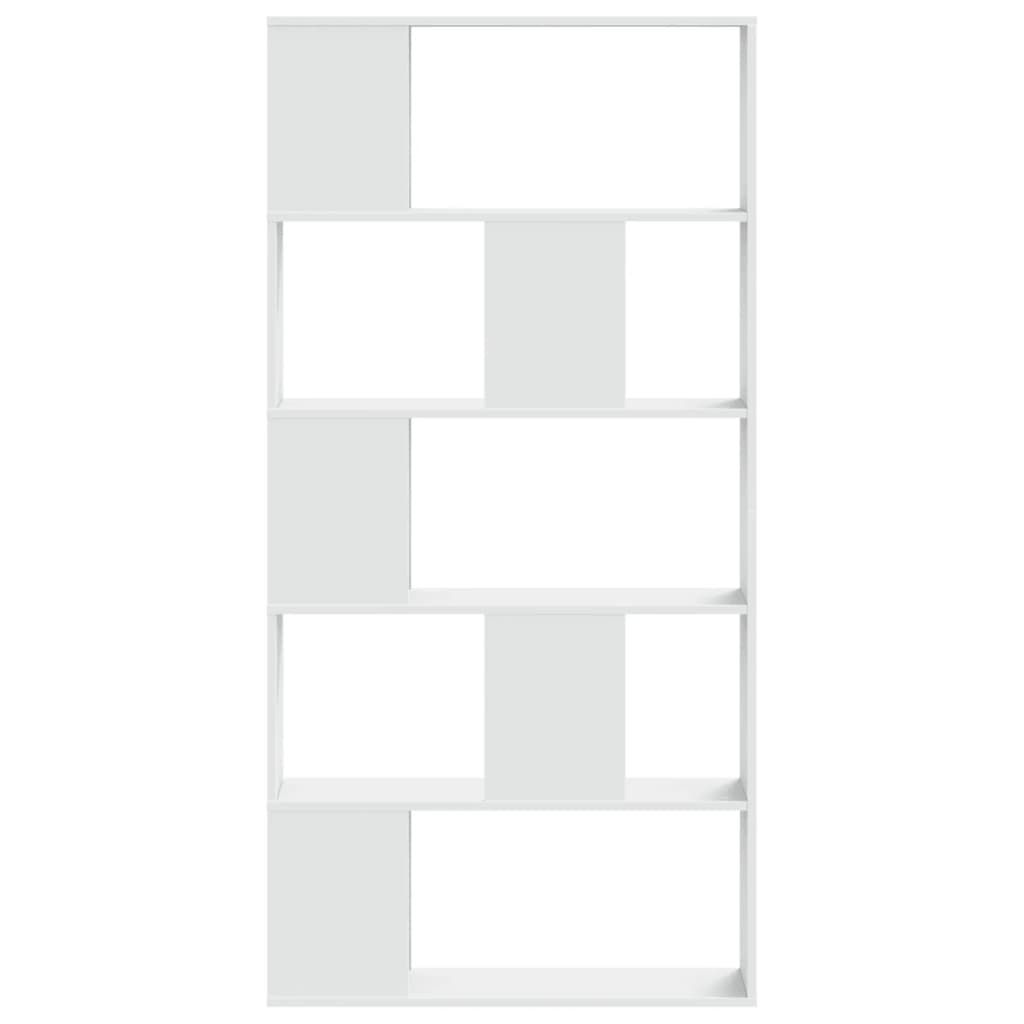 vidaXL Bibliotecă cu 5 niveluri, alb 80,5x23,5x162,5 cm lemn prelucrat vidaXL Bibliotecă cu 5 niveluri, alb 80,5x23,5x162,5 cm lemn prelucrat